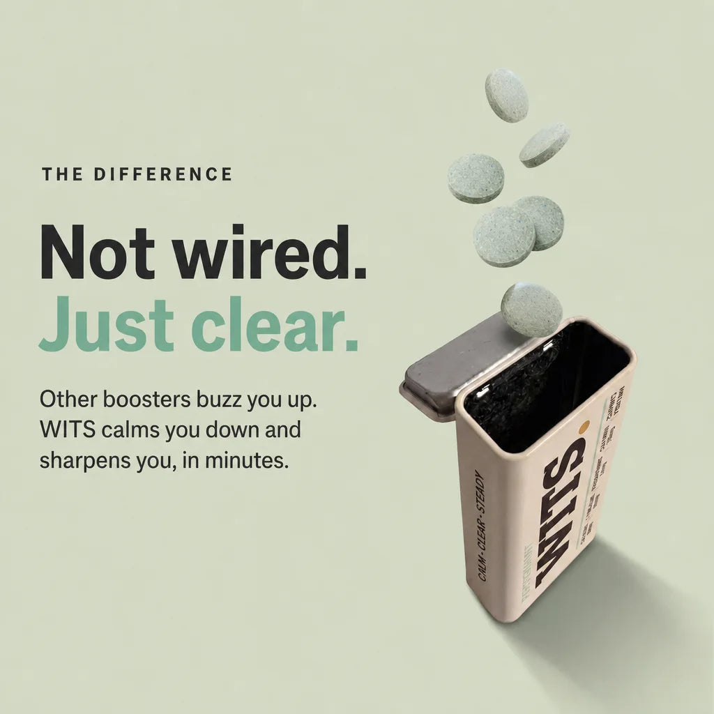 Not wired. Just clear. — open WITS tin with mints flying out