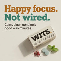 Happy focus. Not wired. — WITS peppermint focus mints tin with mints and saffron